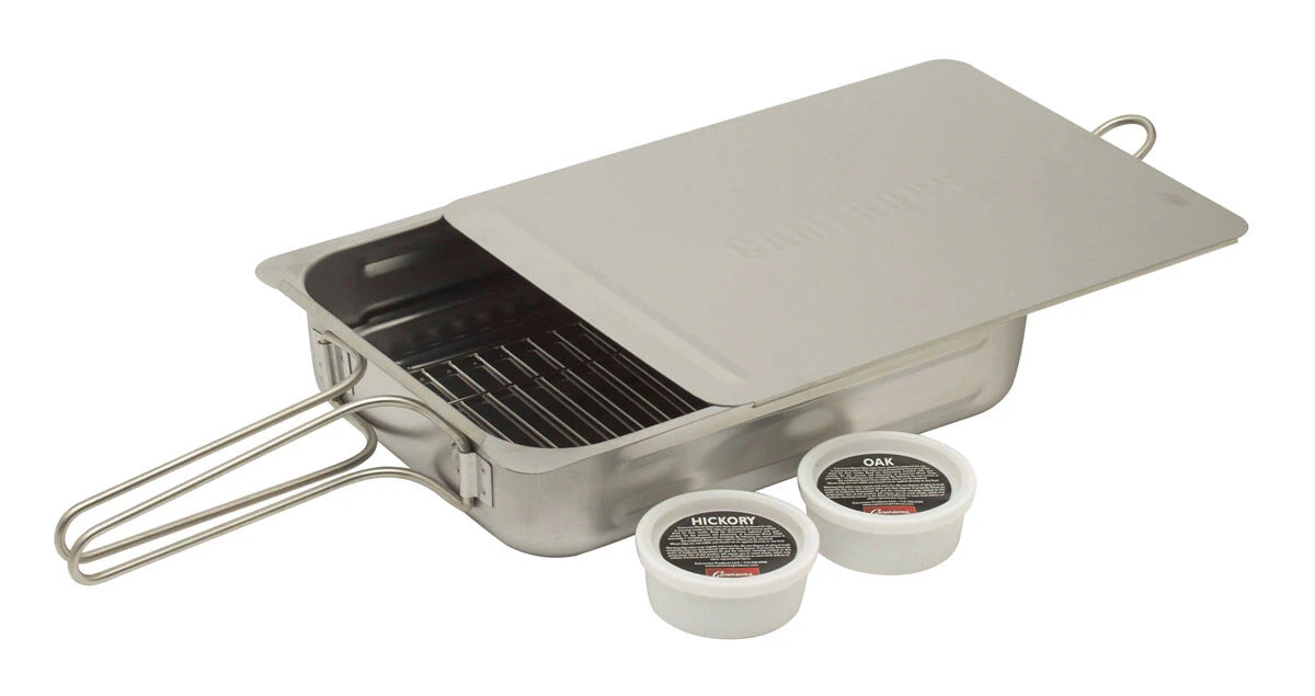 Camerons Rookoven 38 X 28 Cm Rvs Met 2 Bakjes Rookhout