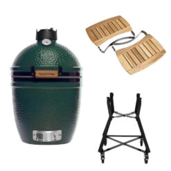 Big Green Egg Small Barbecue ø 33 Cm Keramiek Groen Met Onderstel En Acaciahouten Zijtafels
