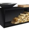 OFYR Island Black 85-100 Vuurkorf - Barbecue Met Meubel En Plank Van Teakhout